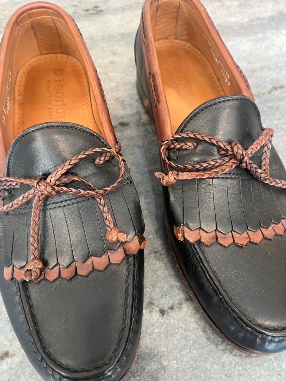 Footjoy  Men's Black and Brown Leather Moccasin Loafers size 13D - Picture 3 of 12